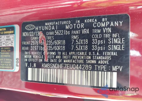 2014 Hyundai Santa Fe Limited из США, поврежденный, VIN KM8SNDHF7EU044289